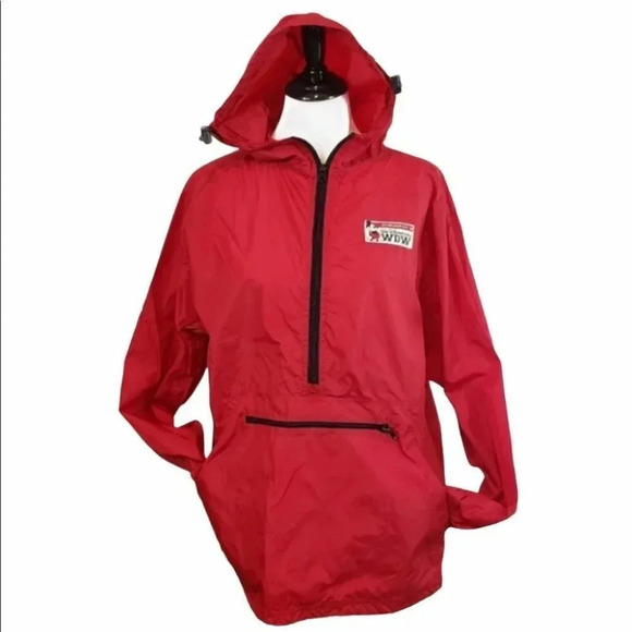 Disney Jackets & Blazers - Walt‎ Disney World M Red/black foldable windbreaker jacket